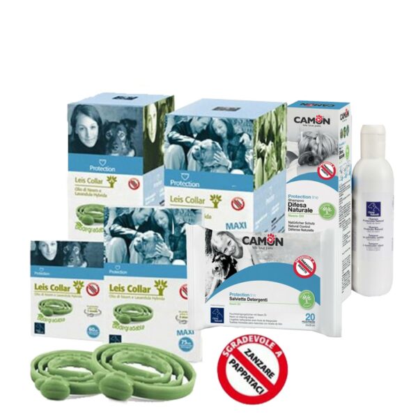 Kit Antiparassitari Shampoo Salviette Collare Leis