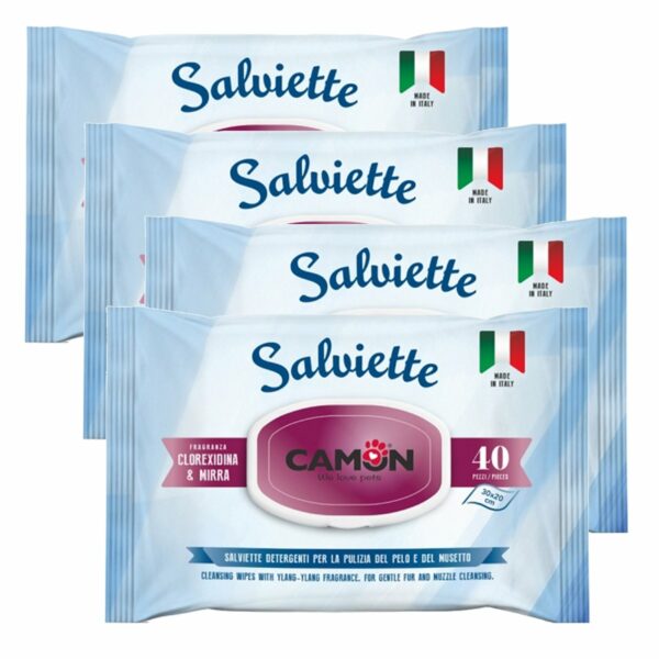 Camon Salviette Detergenti Mirra Clorexidina Multipack 4 Confezioni